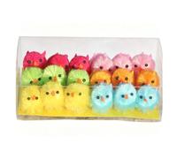 OVAQUIXI Fluffy Chick Decor 1.18in for Holiday Party (18pcs Mixed Color