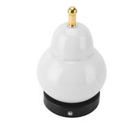 OVAQUIXI French Retro Pear Gourd Touch Control Cordless Table Lamp Dimmable Desk Light for Bedroom (White)