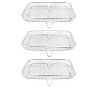 OVAQUIXI Fryer Rack, 304 Stainless Steel Stackable Multi Layer Dehydrator Rack 8 Inch Fryer Accessories for Cooking Multiple Foods (Square)