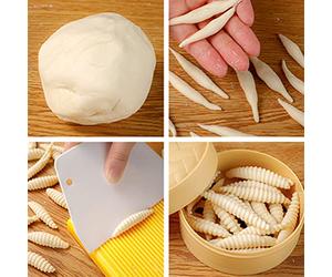 OVAQUIXI Gnocchi Boards Tool Gnocchi Maker Cutter Rolling Pin Manual Kitchen Tool with ABS Plastic for Making Macaroni Pasta Conch Noodles and Fish Noodles 25x10cm