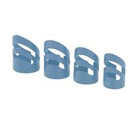 OVAQUIXI Guitar Finger Pick Set for Enhanced Playing Comfort, Ergonomic Fingertip Protectors for Electric Guitar, Acoustic, 4Pcs S, M, L, XL (Blue)