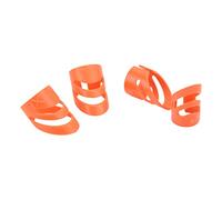 OVAQUIXI Guitar Finger Pick Set for Enhanced Playing Comfort, Ergonomic Fingertip Protectors for Electric Guitar, Acoustic, 4Pcs S, M, L, XL (Red)