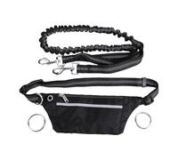 OVAQUIXI Hands Leash, Bungee Waist Belt for Medium Large Dogs | Durable Nylon Rope with Reflective Strips, Adjustable Waist 85 to 130cm, Zinc Alloy Hook for Jogging Hiking