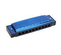 OVAQUIXI Harmonica C Key 10 Hole Mouth Organ Metal Diatonic Scale with Smooth Note Response Pleasant Sound for Kids Students Adults Practice Performance Blues Folk Jazz (Dark Blue)