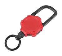 OVAQUIXI Heavy Duty Retractable Key Ring Lanyard with Arrow Storage Case Ring for Secure Key Storage Perfect for Work and Travel (Red)