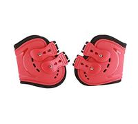 OVAQUIXI Horse Fetlock Boots Breathable Hind Leg Boots with PU Neoprene Ventilation Holes Elastic Band Anti Slip Wearproof Support for Show Jumping Training (Medium Size)