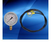 OVAQUIXI Hydraulic Hose Test Point Coupling Resistant + 0~250BAr 3600PSI Gauge for Industrial Hydraulic Systems