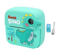 OVAQUIXI Instant Print Camera for Kids, 24MP Photo 1080P Video Recording with 2.4 Inch Color Screen and Built in MP3 Player (Green Dinosaur)
