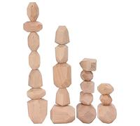 OVAQUIXI Irregular Shape Wooden Blocks, Kids DIY Painting Blocks, Montessori Building for Preschool Learning, 20 Beech Logs, Stackable Toys for Creative Play