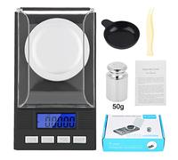 OVAQUIXI Jewelry Scale, Mini Portable 0.001g Accuracy Pocket with LED Display for Gold Gems Diamonds (50g)