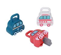 OVAQUIXI Kids Learning Locks, Car Shape Number Matching Educational Toy for Fine Motor Skills and Color Perception with Keys, Suitable for Children, Plastic Material