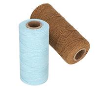 OVAQUIXI Knitting Crochet Weaving Yarn, Pure Cotton Thread 2 Rolls 250m 8 4 Yarn, 1mm Thin Firm Colorfast Warp for Loom Tapestry Blanket Carpet Ribbon Hand Weaving Beginners