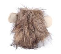 OVAQUIXI Lion Mane Wig for Cat, Strap On Pet Costume with Soft Furry Material, Funny Headwear for Small Dogs and Cats (Cat Lion Hood Medium 9.17 X 1.57in)