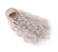 OVAQUIXI Long Curly Doll Wig, Smooth Silky Replacement Hair with Straight Bang, Perfect for 18.5-21cm Dolls for Costumes and Makeover (Silver Grey)