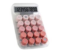 OVAQUIXI Mechanical Desktop Calculator Clear Digital Display Simple Basic Desk Calculator with Large Buttons Large Screen for Students Office Math Use (Roseate)
