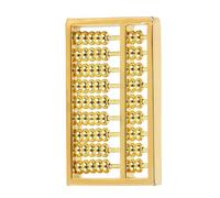 OVAQUIXI Mini Brass Abacus 9 Gears Chinese Math Calculating Tool Vintage Decor for Kids Adults Collector Gift 1.5in with Wealth Symbol