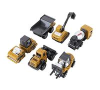 OVAQUIXI Mini Construction Truck Alloy Construction Vehicle Car 6pcs for Children Christmas, Portable Imagination Exercise Social Skills for Kids/Parties, ABS/Alloy