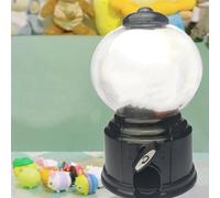 OVAQUIXI Mini Gumball Machine Bank for Kids Candy Dispenser Coin Saving Toy with Replaceable Vending Machine Gifts (Black)