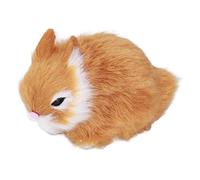 OVAQUIXI Mini Plush Bunny, Artificial Fur Soft Doll 5.1 Inch Hyper Realistic Miniature Stuffed Animal for Table Garden Decor Kids Holiday Birthday Gift (Orange)