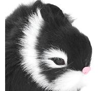 OVAQUIXI Mini Plush Bunny, Artificial Fur Soft Doll 5.1 Inch Hyper Realistic Miniature Stuffed Animal for Table Garden Decor Kids Holiday Birthday Gift (Black)