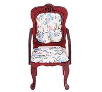 OVAQUIXI Miniature Armchair Dollhouse Decorative Chair Retro Style Exquisite Workmanship Kids Birch Material Bedroom Living Room Decor