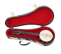 OVAQUIXI Miniature Banjo Model Work Art Complete Accessories Wood Banjo Model for Friends Who Love the Music of Bosswood Material