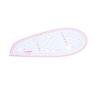 OVAQUIXI Patchwork Cutting Ruler Transparent PVC Armhole Curve Ruler 27 X 14.5 Cm with 180 Degree Protractor and Slotted Guide for Quilting Dressmaking Sewing Tailoring