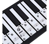 OVAQUIXI Piano Sticker for 61/88 Key Electronic Pianos, Transparent Colorful Removable Design, Ideal for Beginners, PVC Material for Easy Application (Black)