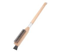OVAQUIXI Pizza Oven Brush, Stainless Steel Scraper, Wood Handle Stone, Suitable for Ooni, Gozney, Blackstone, Stove, Suitable for Italian Pizza Restaurants, Restaurants, and