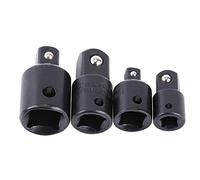 OVAQUIXI Precise Socket Adapter Converter Set with Durable Chrome Vanadium Steel Finish for Various Sockets, Easy Storage for Toolbox, 4pcs 1/2", 3/8", 1/4" Socket Wrench Adapters Suitable for DIY