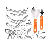 OVAQUIXI Pumpkin Carving Kit with 17 Stainless Steel Tools | DIY Lantern Making Set, Food-grade Cookie Cutter Shapes, Family Party Craft Supplies