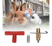 OVAQUIXI Rabbit Water Nipple Drinker Set Copper and Plastic Automatic Watering Equipment 100PCS with Tee Pipe Spring and Paster for Rabbit Farm Cage Small Animals (Nipple type drinking