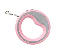 OVAQUIXI Retractable Dog Leash with 360° Metal Hook 2.5m Long Rope, Ergonomic Handle Safety Lock for Outdoor Walking Training (Pink)
