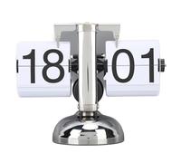 OVAQUIXI Retro Flip Clock, Digital Mechanical Flip Down Clock with 304 Stainless Steel Body, Minimalist Design for Home Office Décor, White Page