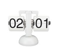 OVAQUIXI Retro Flip Clock Digital Mechanical Flip Down Clock with 304 Stainless Steel Body & Minimalist Design for Home Office Décor (All White)