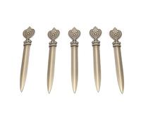OVAQUIXI Retro Letter Opener Set with Flower Pattern Lightweight Zinc Alloy Envelope Opener for Office Home Use