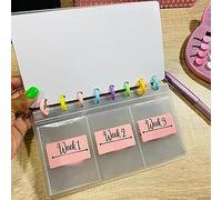 OVAQUIXI Savings Binder, PVC Material, Budget Binder for 52 Week Money Saving Challenge with 3 Pocket Envelopes and Extra Pockets for Family Finance Planning