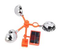 OVAQUIXI Solar Bird Deterrent, 3 Rotating Prisms Reflective Scare Device with Built in Sounder for Outdoor Garden Orchard Field Power Grid