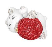OVAQUIXI Solar Lucky Cat Ornaments, 4.3in Plastic Waving Arm Fortune Cat