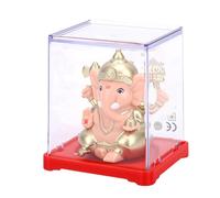 OVAQUIXI Solar Swinging Elephant Toy, 2PCS Lucky Elephant Figurine Decoration for Car Dashboard Home Desk Office Gift (Skin Color)