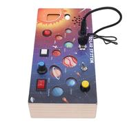 OVAQUIXI Solid Wood Toddler Sensory Activity Board Toy for Early Education with Solar System Theme for Home and School