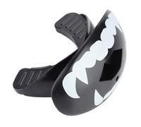 OVAQUIXI Sports Teeth Protector, Food-Grade TPR, Shock Design, Instant Fit, Optimal Oxygen Intake for Boxing and Football (White Teeth on Black Background)