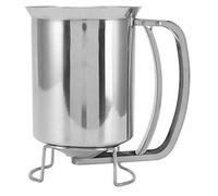 OVAQUIXI Stainless Steel Batter Dispenser Pancake Batter Dispenser Pourer with Lid and Scale for Pancakes Muffins Waffles Cakes Baking