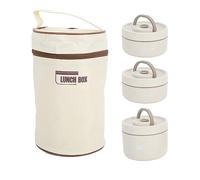 OVAQUIXI Stainless Steel Insulated Lunch Container, 3 Compartment Thermal Food Box with Sealed Lid, Portable