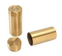 OVAQUIXI Stainless Steel Spice Jar, Salt and Pepper Shaker Bottle with Lids, Gold, 2-Piece Set