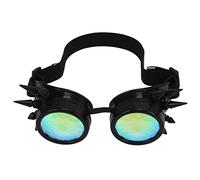 OVAQUIXI Steampunk Kaleidoscope Goggles, Retro Unique Style PC+ABS Material, Adjustable Nose Pad & Elastic Band, for Party/Halloween/Decoration, Lightweight (Black)