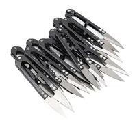 OVAQUIXI Thread Cutter, SK5 Carbon Steel Portable Spring Thread Scissors for Fabric Cutting, Pack of 12