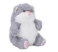 OVAQUIXI Timeless Stuffed Cat Plush Decorative Piece Realistic Stuffed Cat Pillow for Girls Women Relaxing and Calming Experience Premium Choice (Grey)