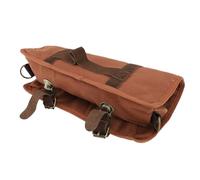 OVAQUIXI Travel Bartender Kit Bag Lightweight Canvas Leather Multi-Compartment Barware Tool Bag for Cocktail Party Brown