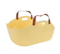 OVAQUIXI Travel Litter Box for Cats, Plastic Portable Cat Litter Box with Anti Spill Design, Spacious and Stylish for Car and Hotel Use (Yellow)